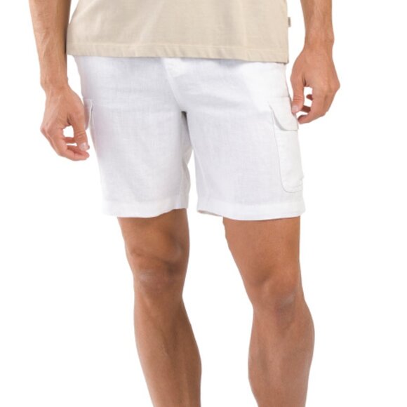 NEW C&C CALIFORNIA mens Linen Cargo Shorts white 253 - Picture 1 of 5